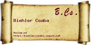 Biehler Csaba névjegykártya